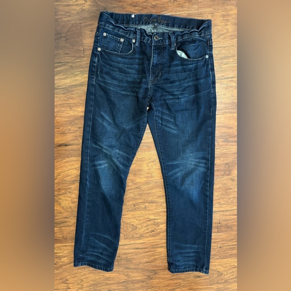 Chip & Pepper Ike Slim Straight Jeans Distressed Dark Wash Mens 31x32